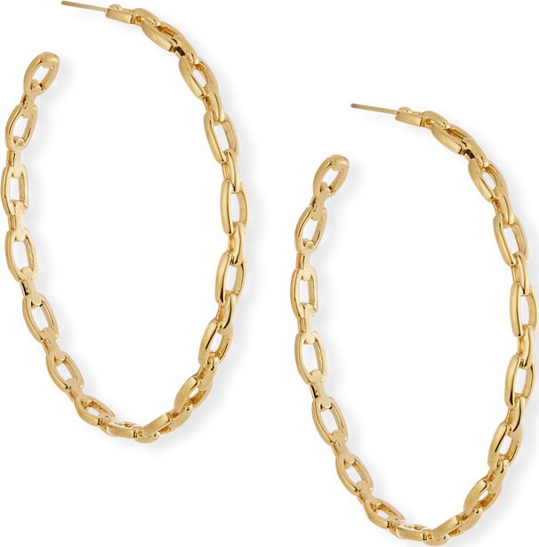 Jennifer Zeuner Jewelry Carmine Link Hoop Earrings