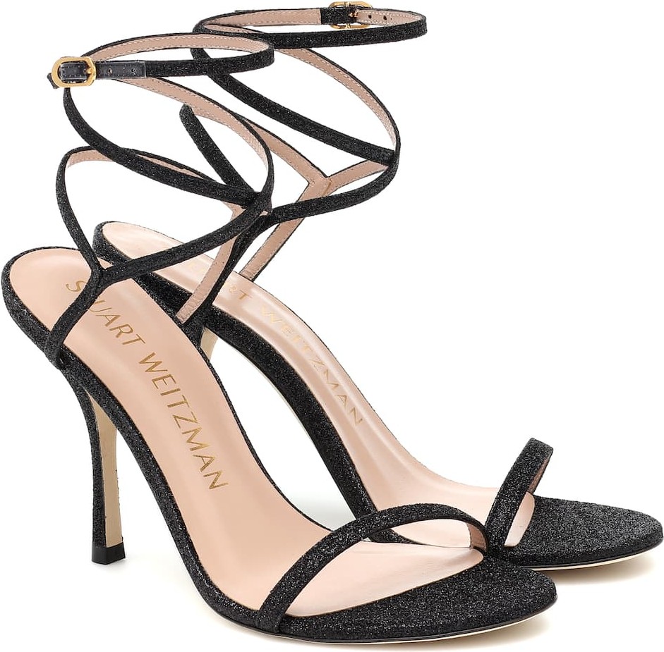 Stuart Weitzman Merinda glitter leather sandals