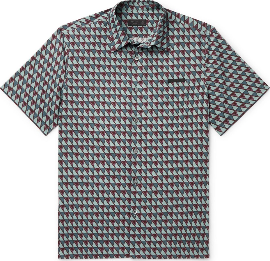 Prada Printed Cotton-Poplin Shirt