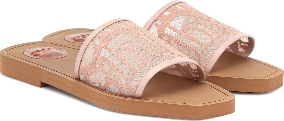 Chloe Exclusive to Mytheresa – Woody lace-trimmed slides