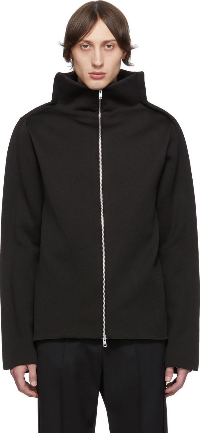 Maison Margiela Black Gauge 12 Zip-Up Sweater