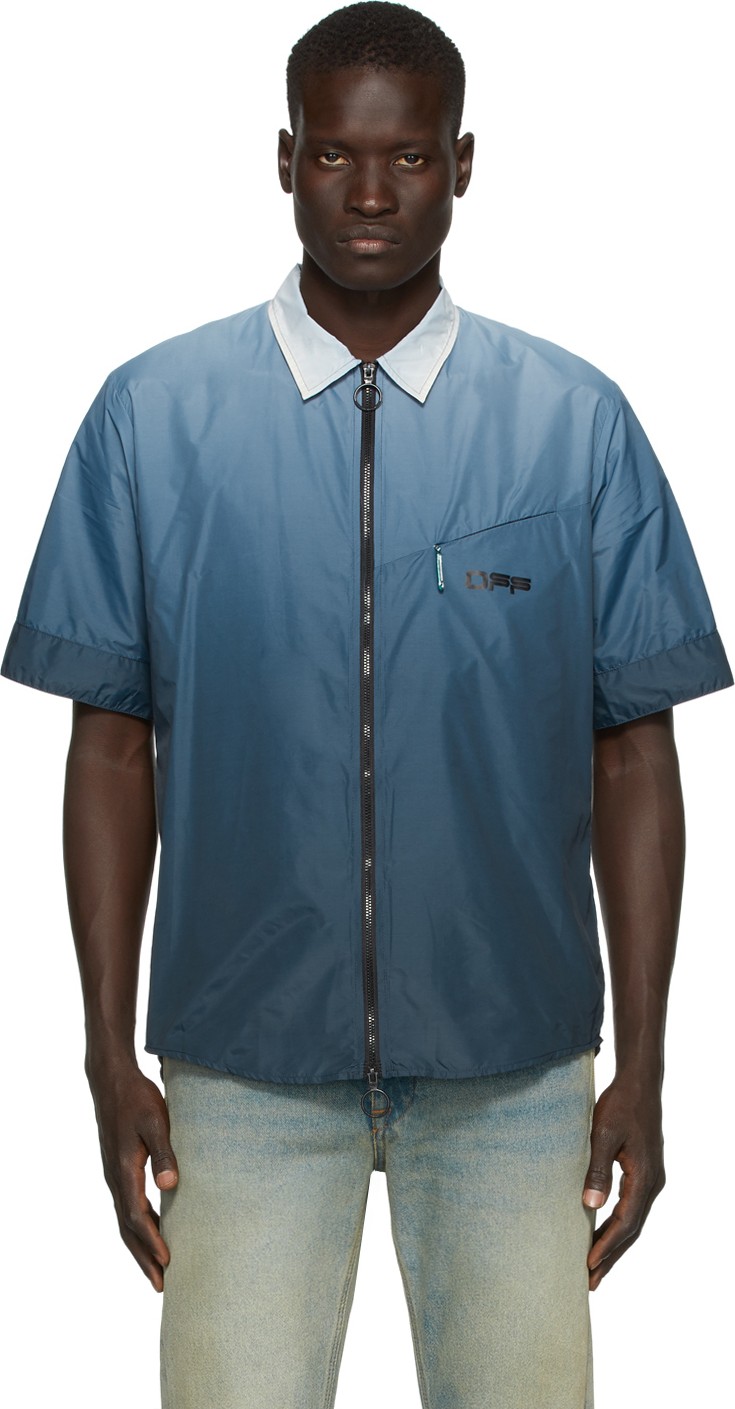 Off White Blue Gradient Rivel Trail Shirt