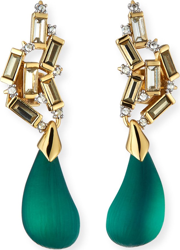 Alexis Bittar Cluster Teardrop Earrings, Green