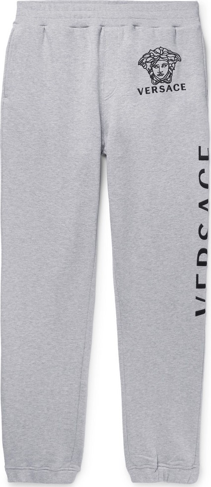 Versace Logo-Embroidered Loopback Cotton-Jersey Sweatpants