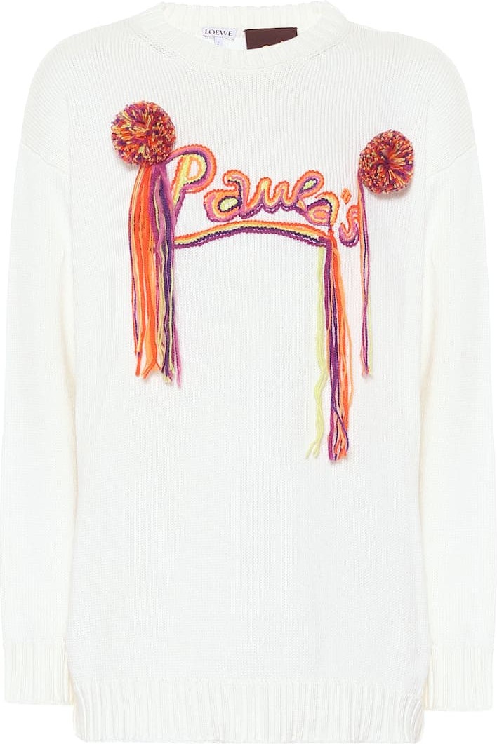 LOEWE Paula's Ibiza embroidered cotton-blend sweater