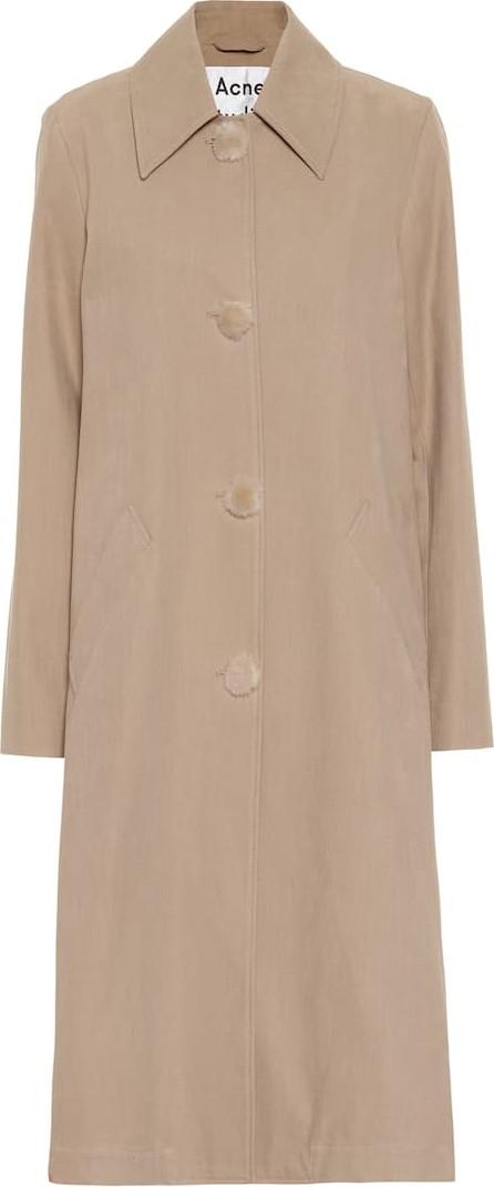 Acne Studios Faux fur-trimmed cotton coat