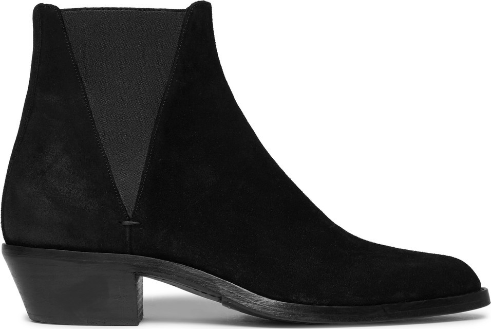 Saint Laurent Dakota Brushed-Suede Chelsea Boots