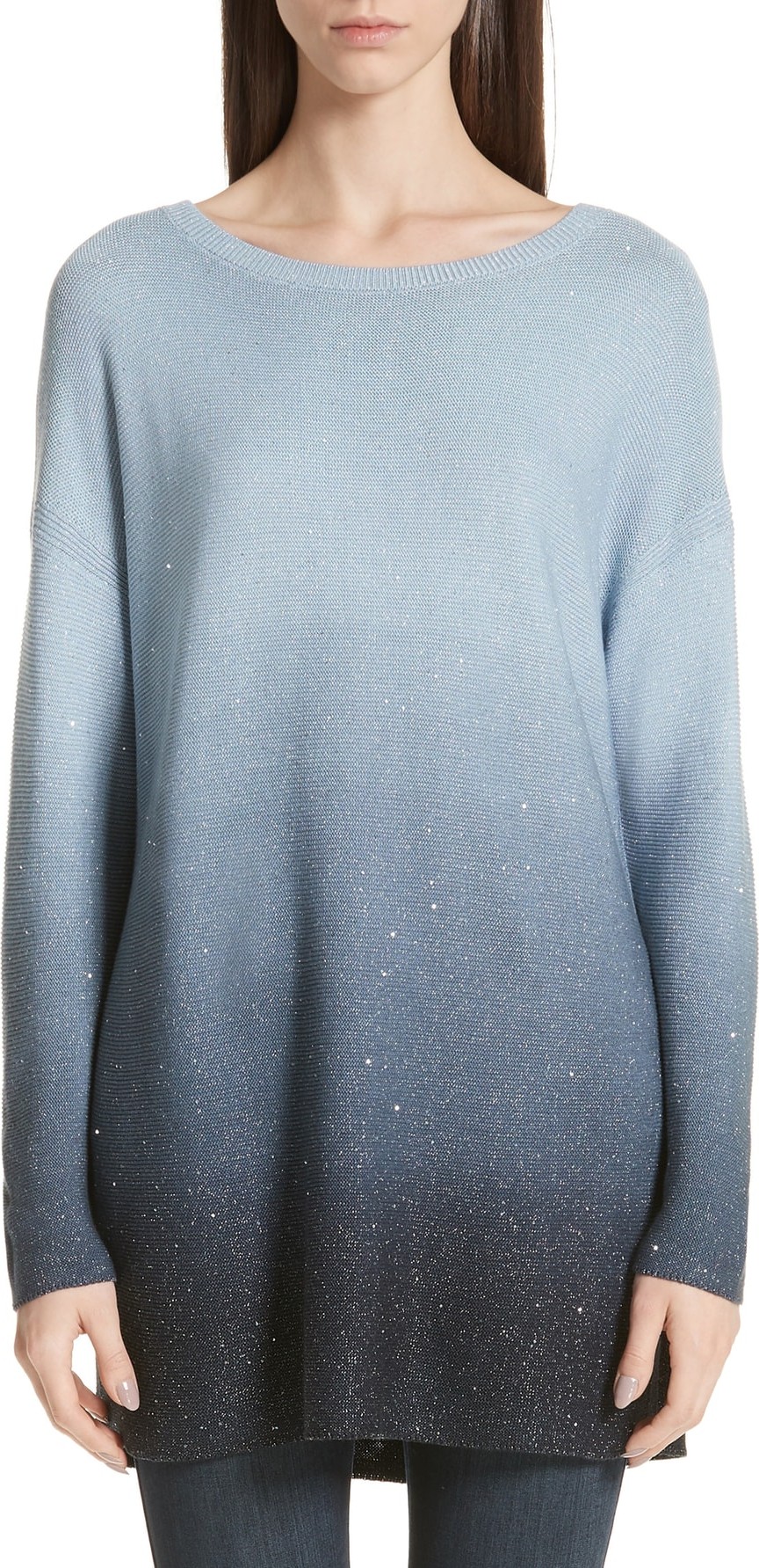 Lafayette 148 New York Sequin Ombré Silk Blend Tunic
