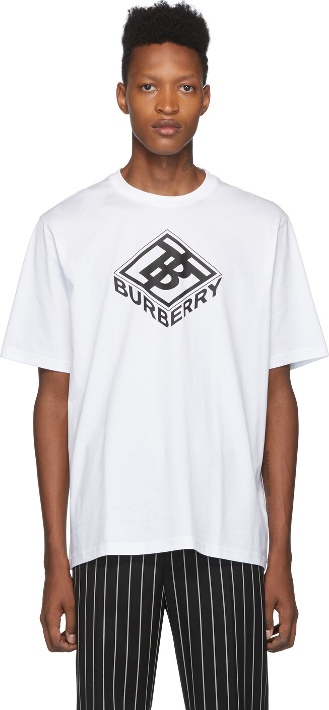 Burberry London England White Logo Ellison T-Shirt