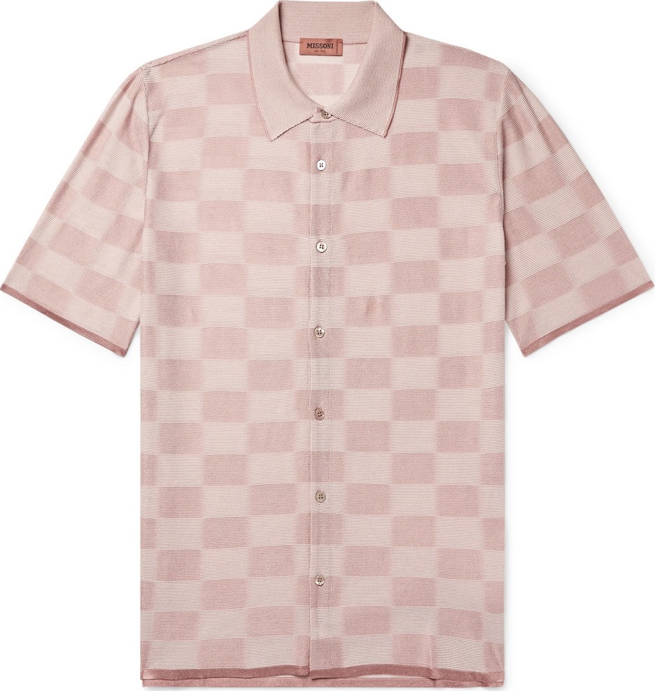 Missoni Slim-Fit Checked Jacquard-Knit Shirt