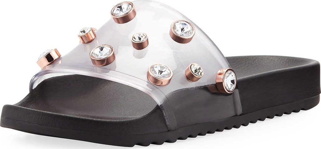 Sophia Webster Dina See-Through Vinyl Pool Slide Sandals