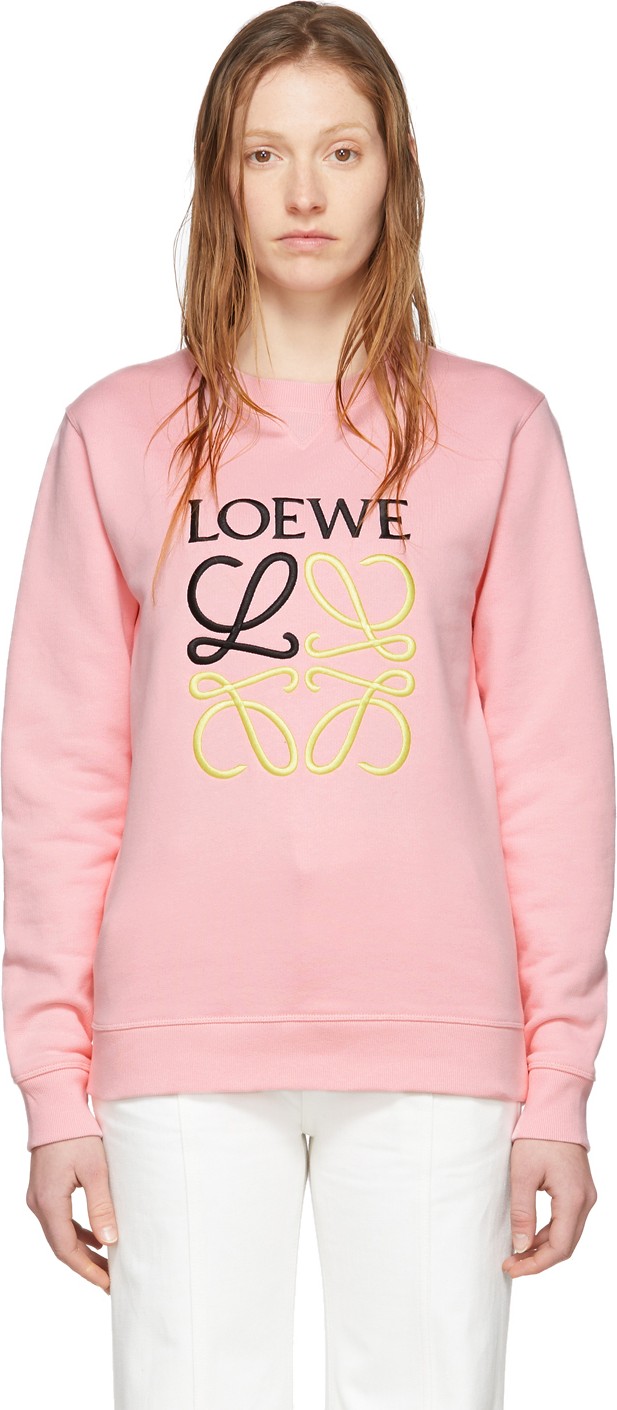 LOEWE Pink Embroidered Anagram Sweatshirt