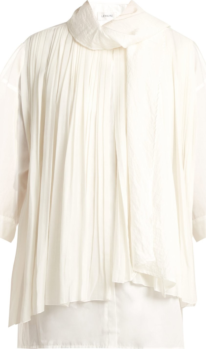 Lemaire Pleated silk and cotton foulard blouse