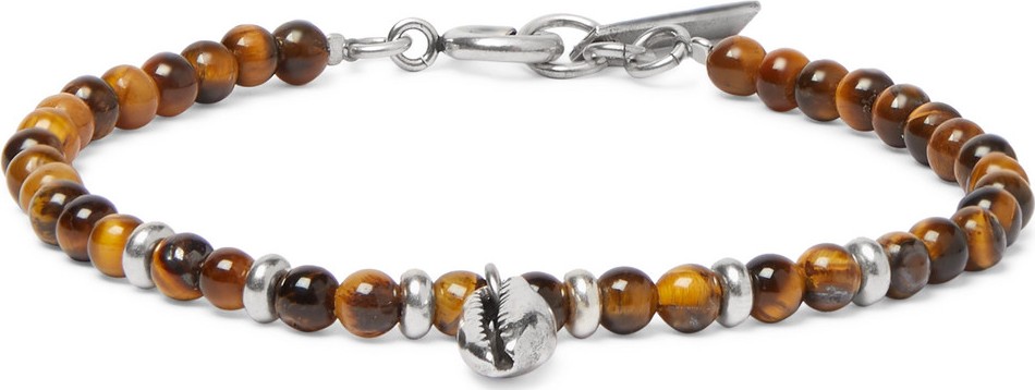 Isabel Marant Silver-Tone and Tiger's Eye Beaded Bracelet
