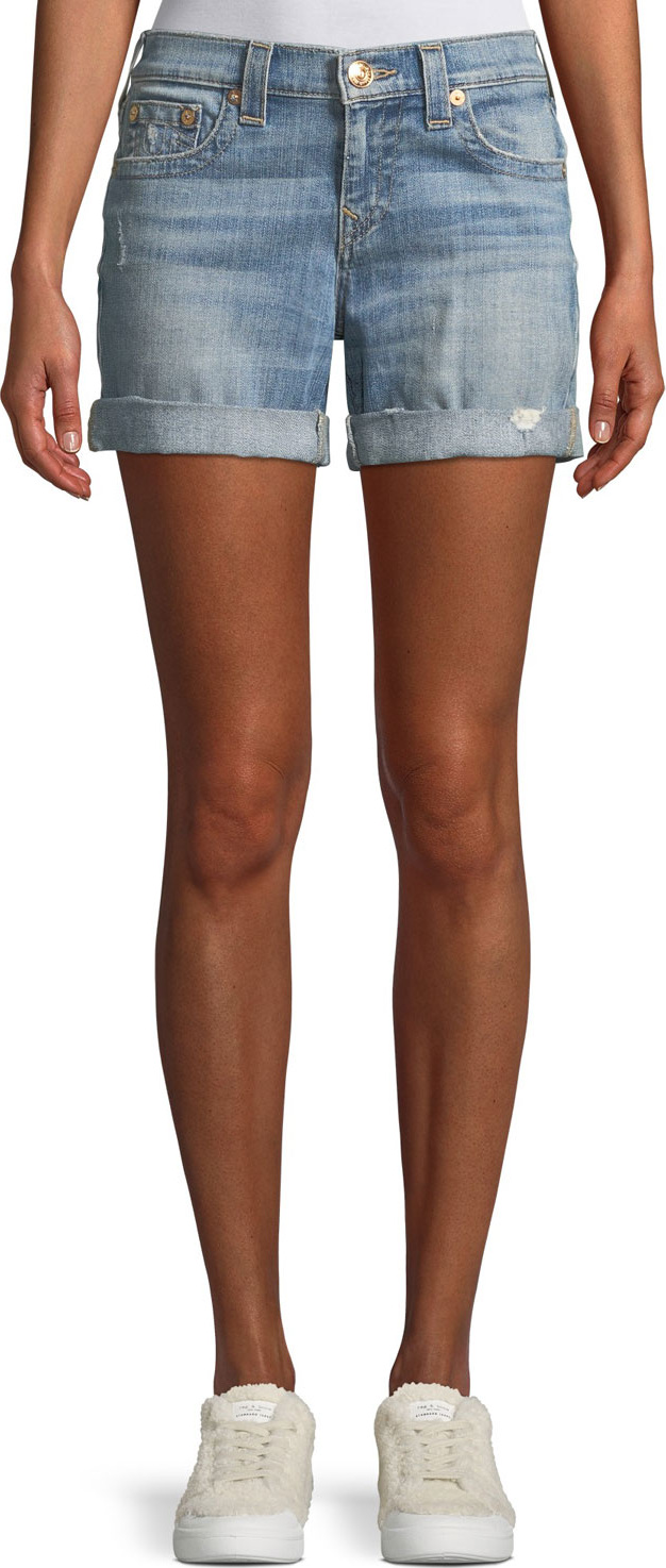True Religion Jayde Mid-Rise Denim Shorts