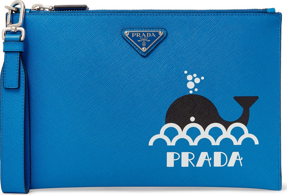 Prada Printed Saffiano Leather Pouch