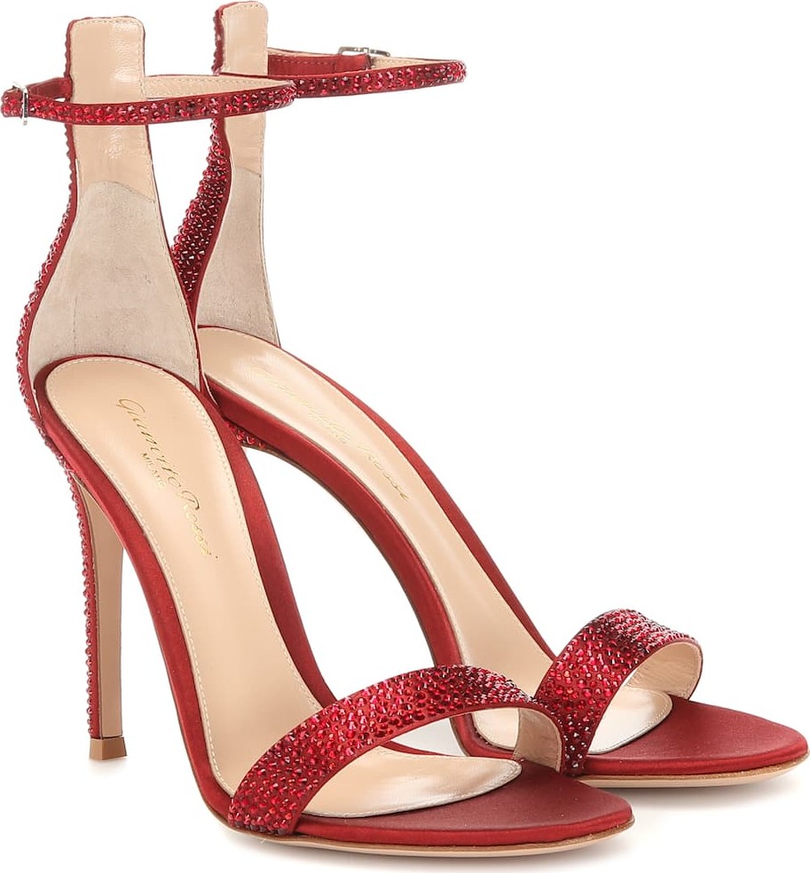 Gianvito Rossi Glam embellished satin sandals