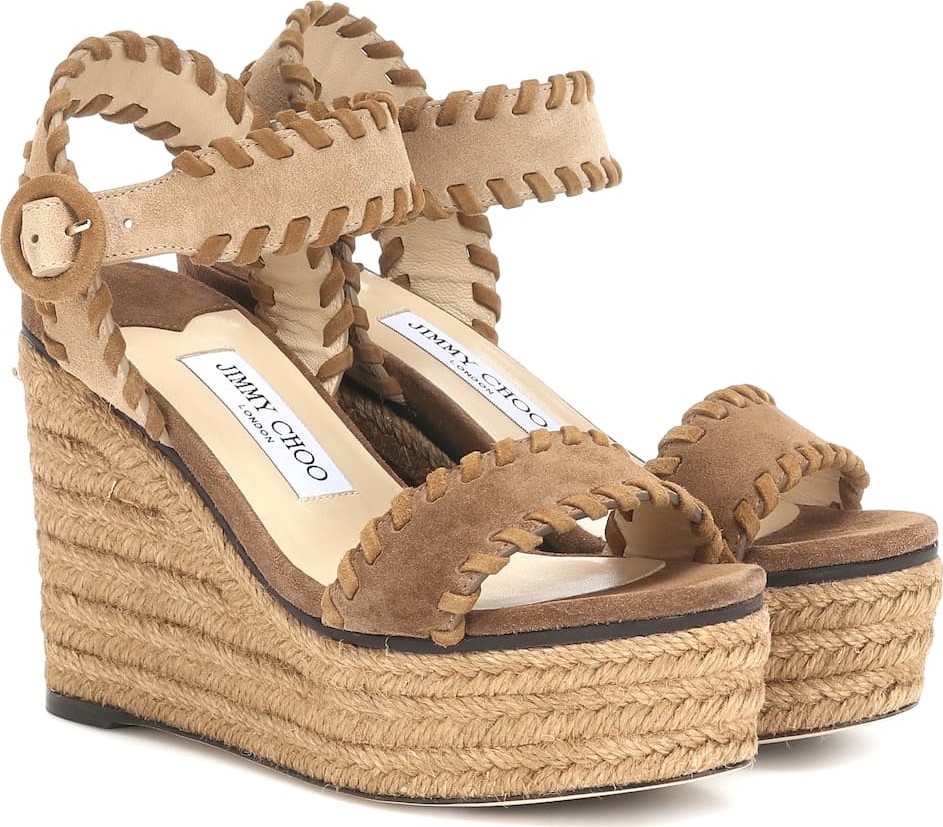 Jimmy Choo Abigail 100 suede wedge espadrilles