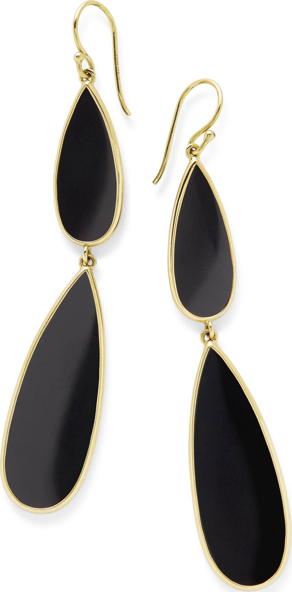 IPPOLITA 18K Polished Rock Candy Double-Drop Earrings in Onyx