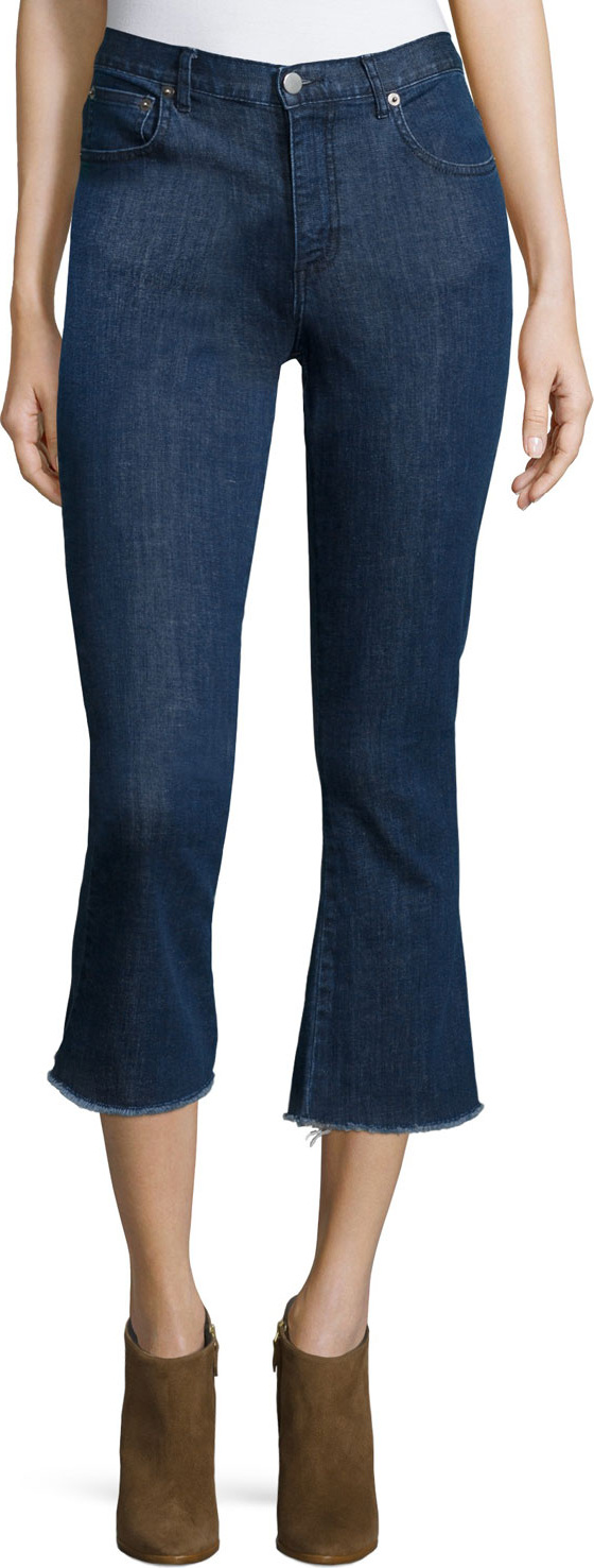 NICHOLAS Flare-Leg Cropped Jeans, Indigo