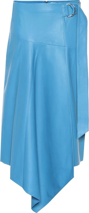 Tibi Asymmetrical leather skirt