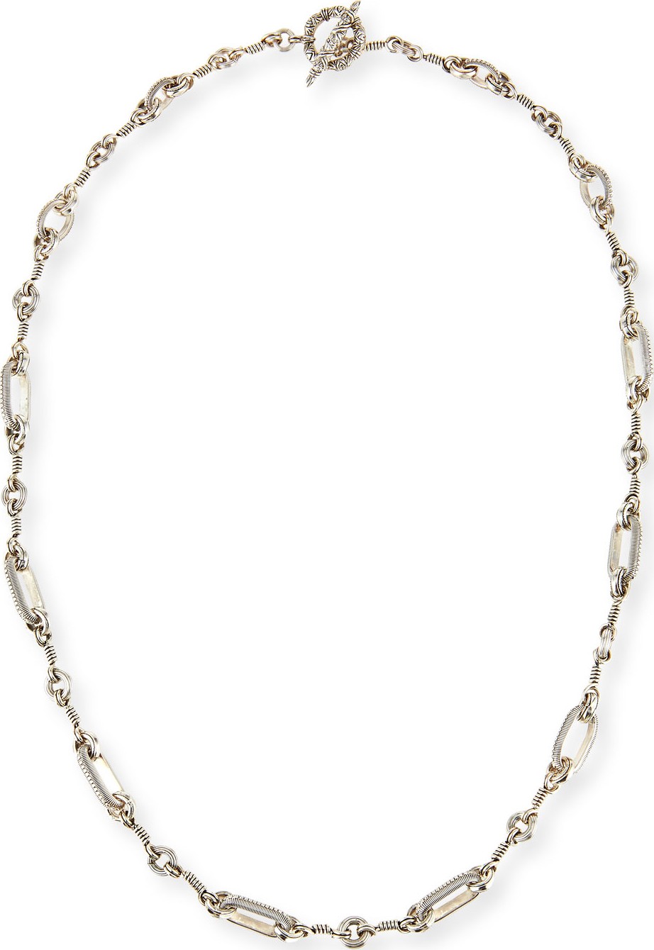Stephen Dweck Carved Rectangle Link Necklace