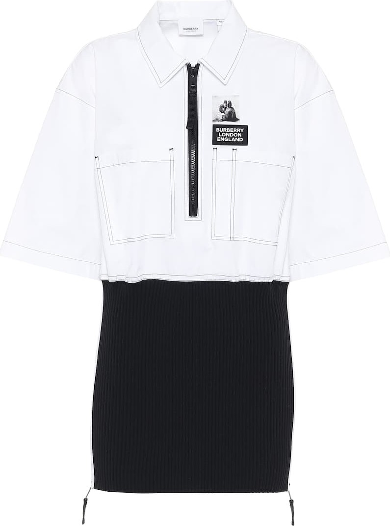 Burberry London England Poplin and knit minidress
