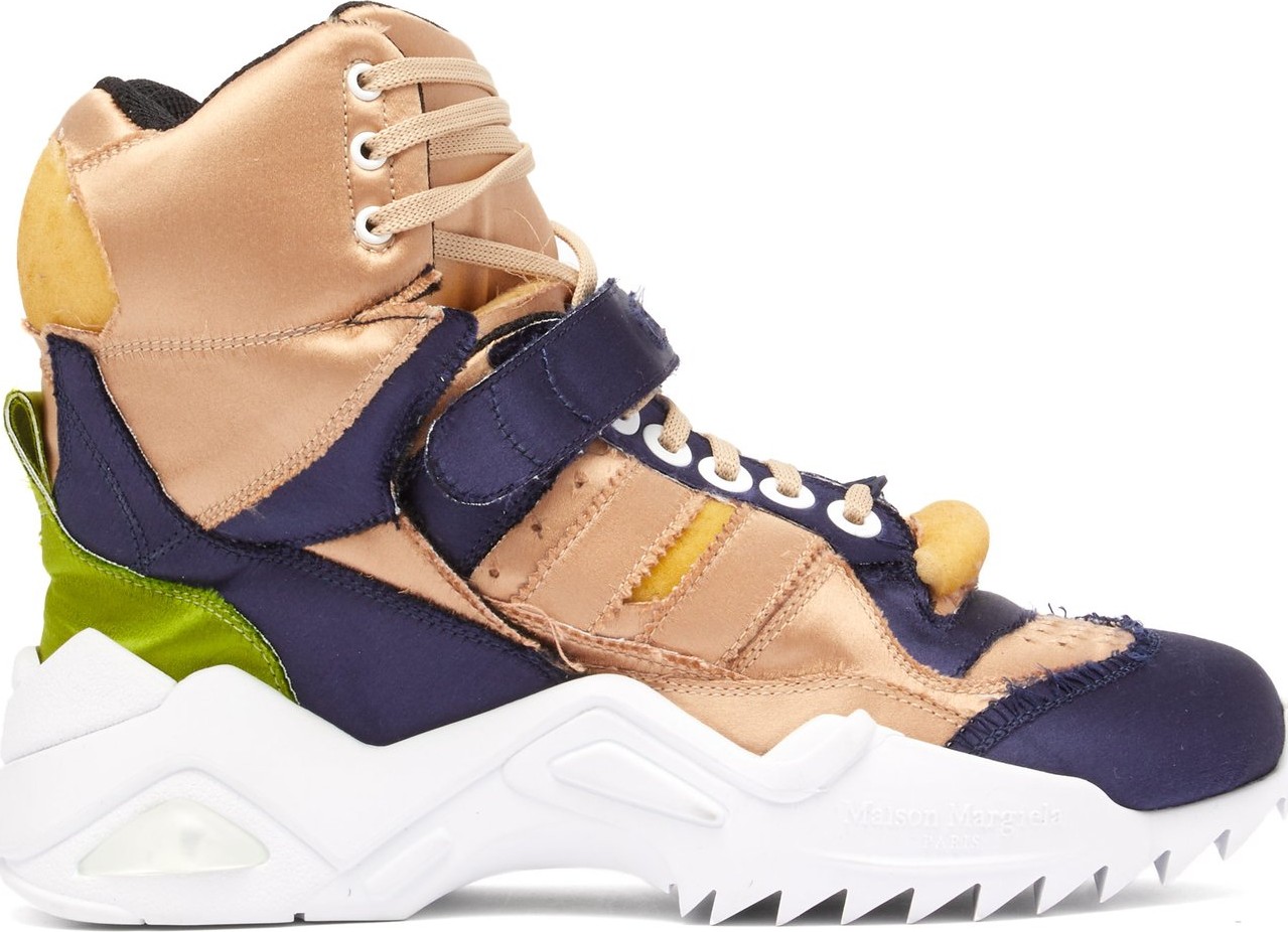 Maison Margiela Retro Fit high-top distresses satin trainers