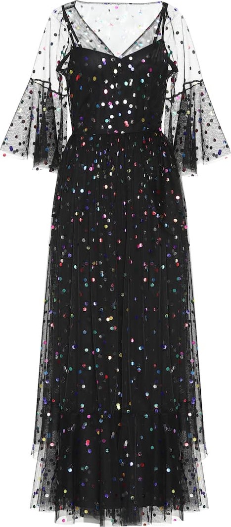 Staud Spotted tulle dress