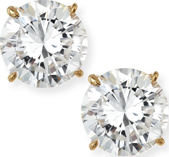 Fantasia by DeSerio 14kt Yellow Gold CZ Stud Earrings, 5 tcw
