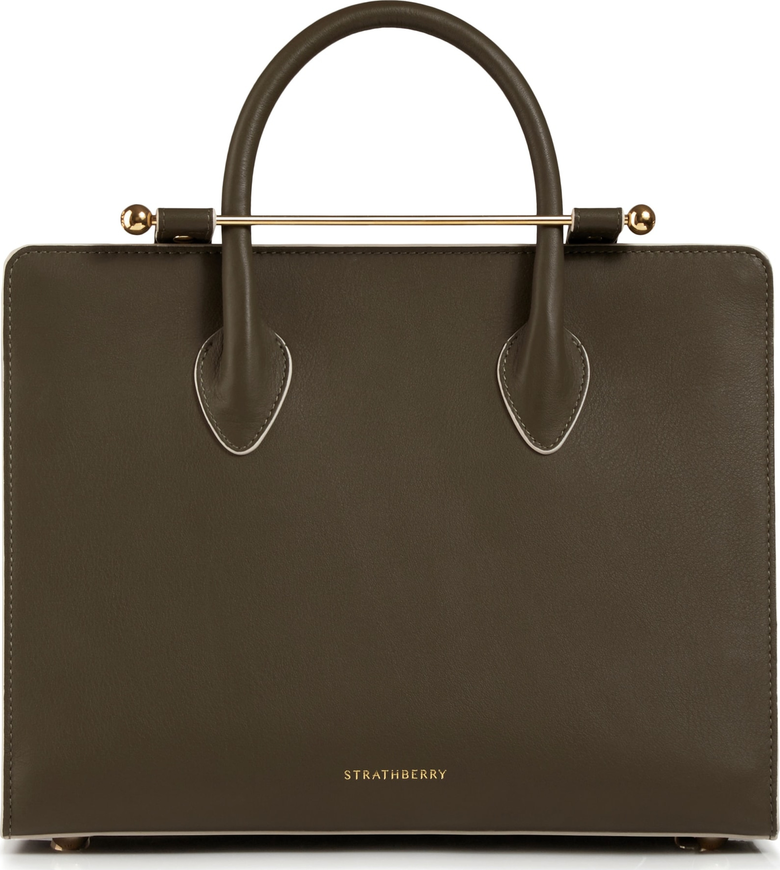 Strathberry Midi Painted Edge Leather Satchel