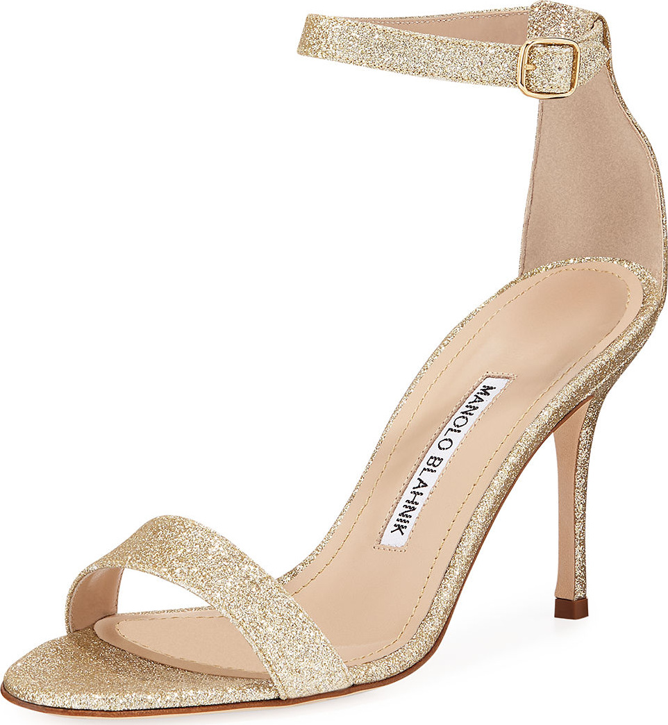 Manolo Blahnik Chaos Shimmery Sandals