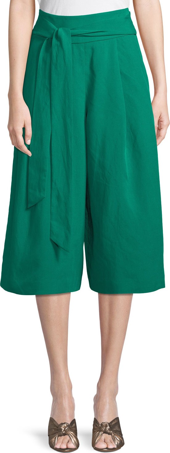 Club Monaco Arlyanna Belted Cropped Wide-Leg Pants