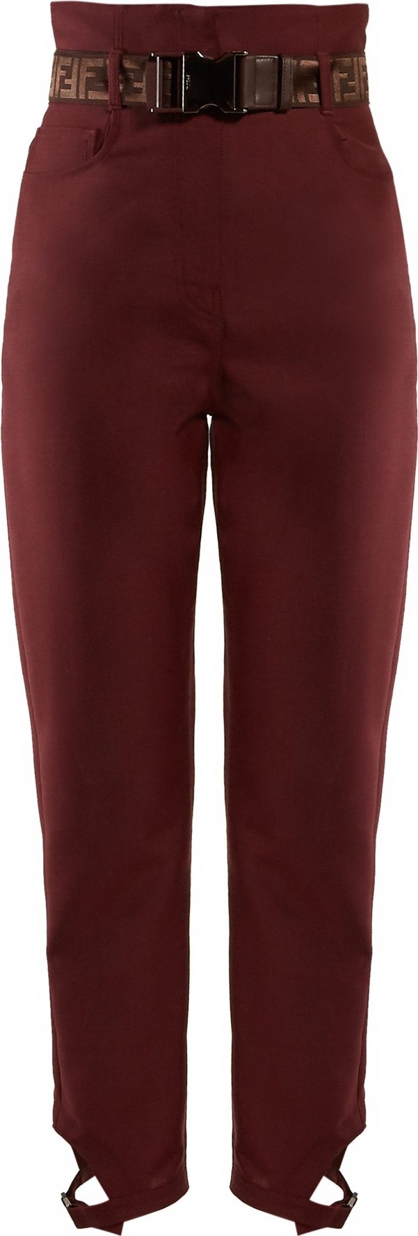Fendi High-rise cropped mohair trousers