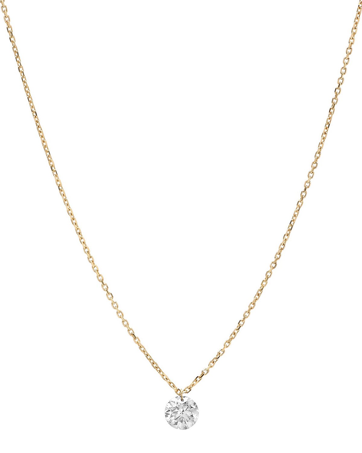 Nicha Jewelry 18k Floating Solitaire Diamond Necklace