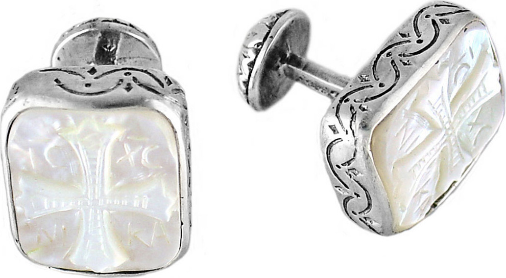 Konstantino Color Classics Sterling Silver & Mother-of-Pearl Cross Cuff Links