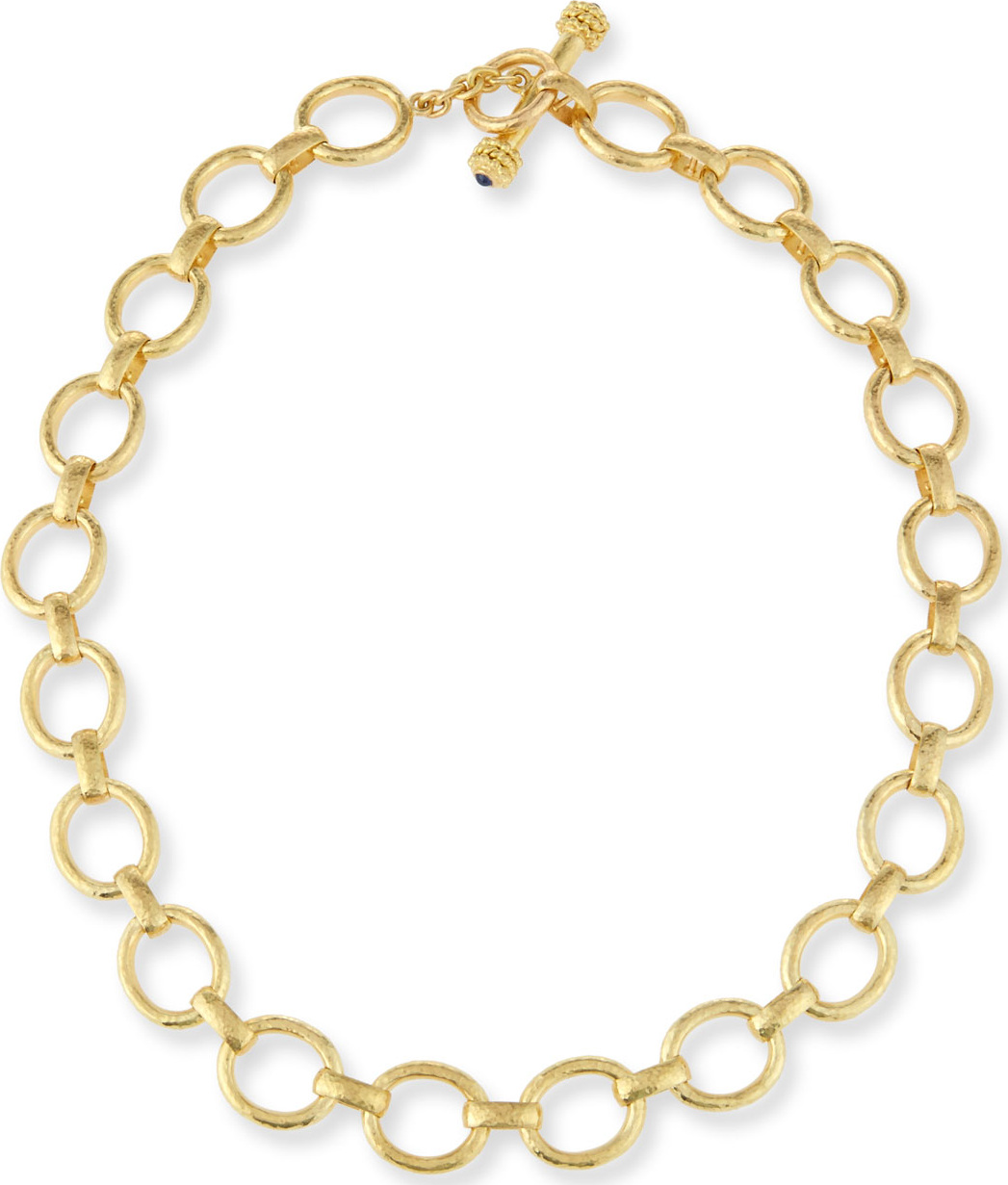 Elizabeth Locke 19K Gold Smooth Link Necklace, 17"