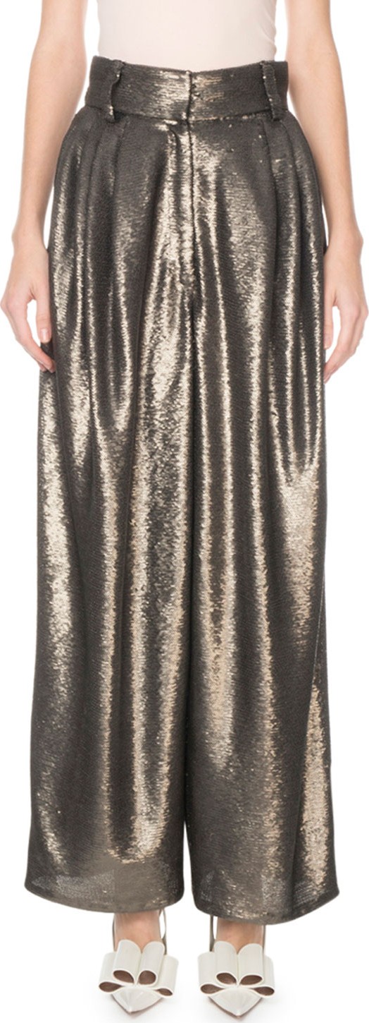 MARC JACOBS High-Rise Wide Leg Sequined Dressy Trousers
