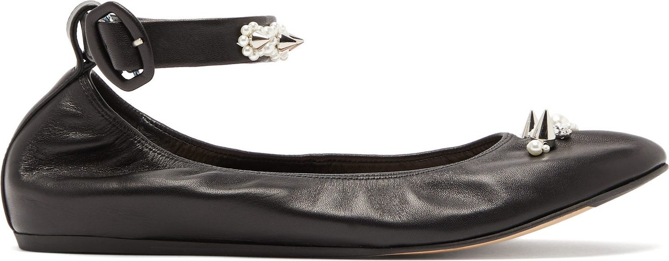 Simone Rocha Embellished leather ballet flats
