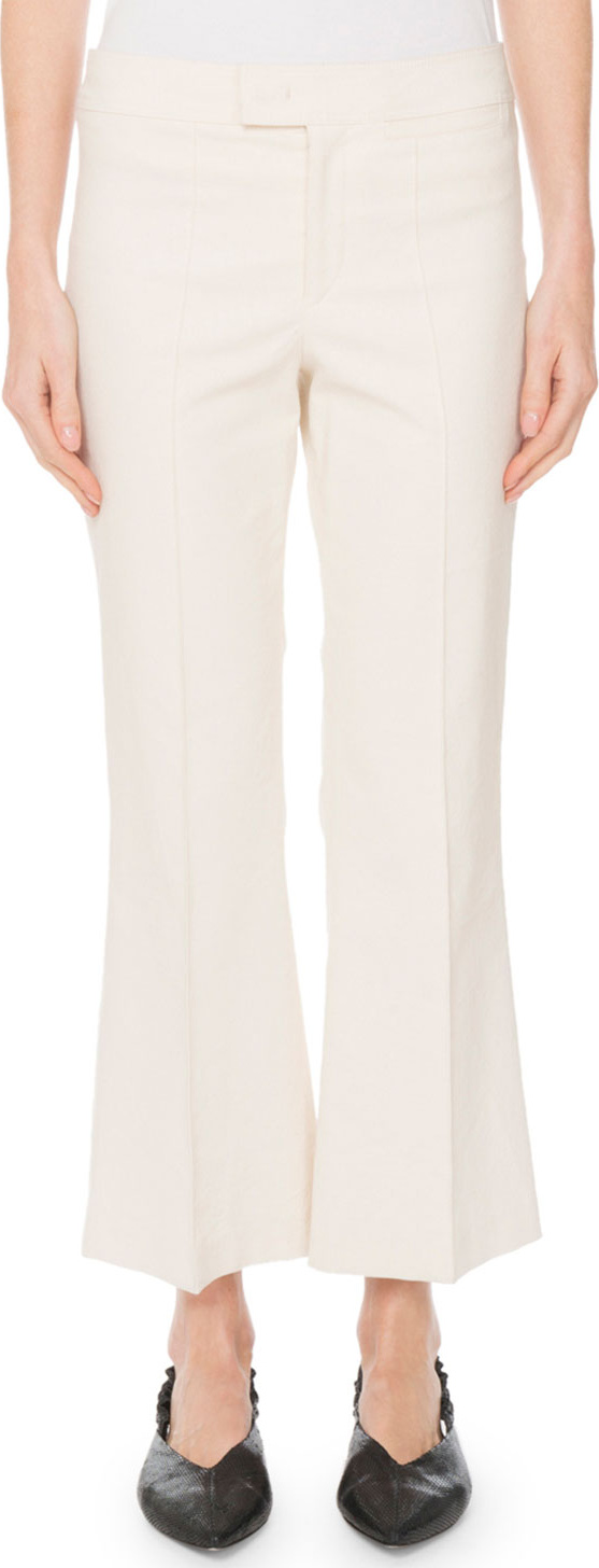 Isabel Marant Mid-Rise Flared Stretch-Cotton Cropped Pants