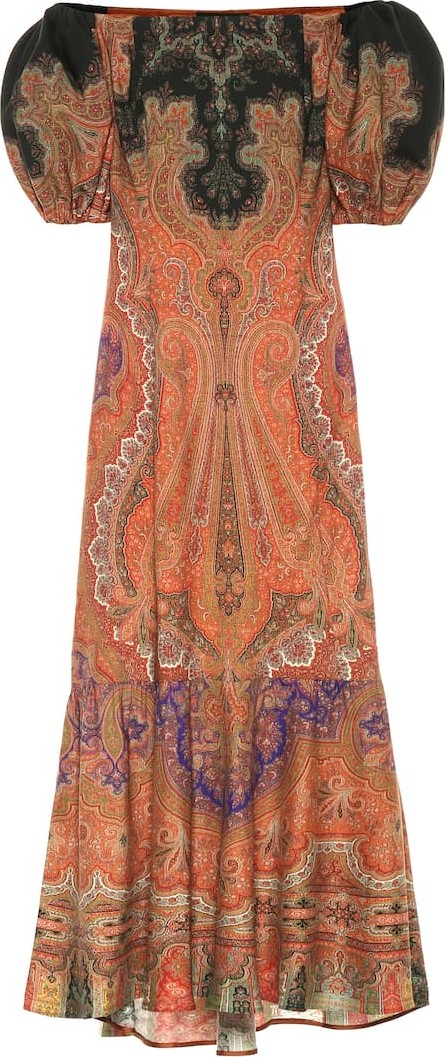 Etro Printed wool and silk maxi dress