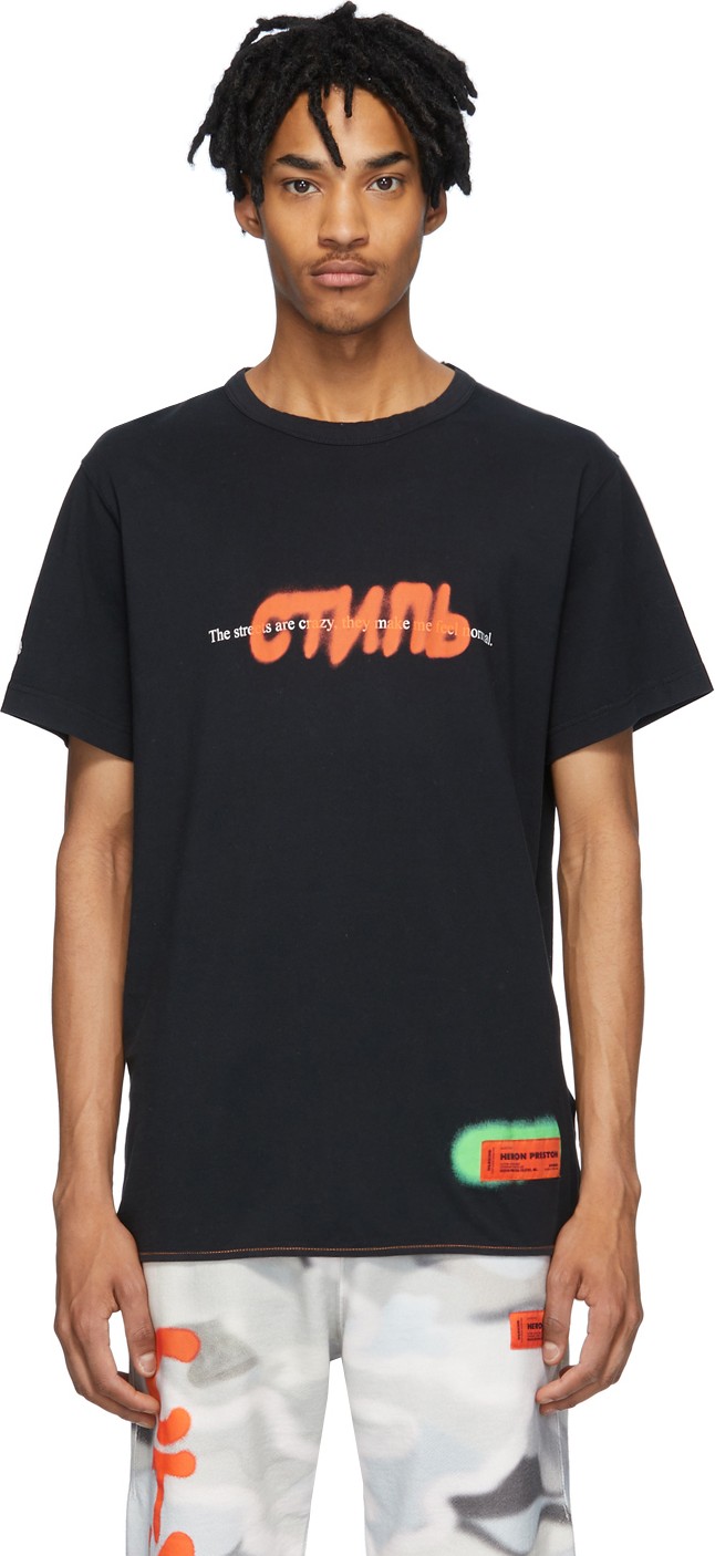 Heron Preston Black Spray 'Style' T-Shirt