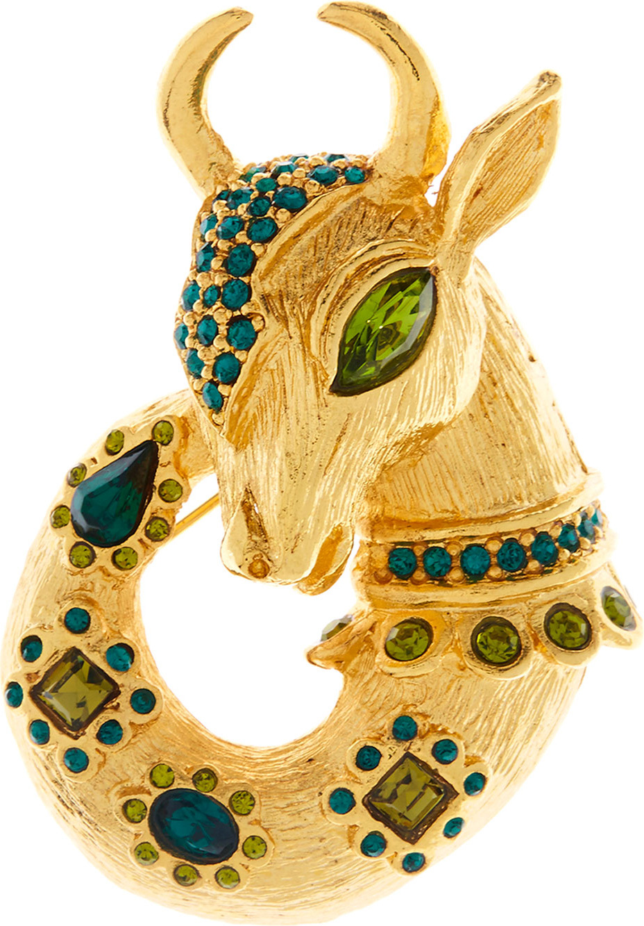 Oscar De La Renta Crystal Deer Brooch
