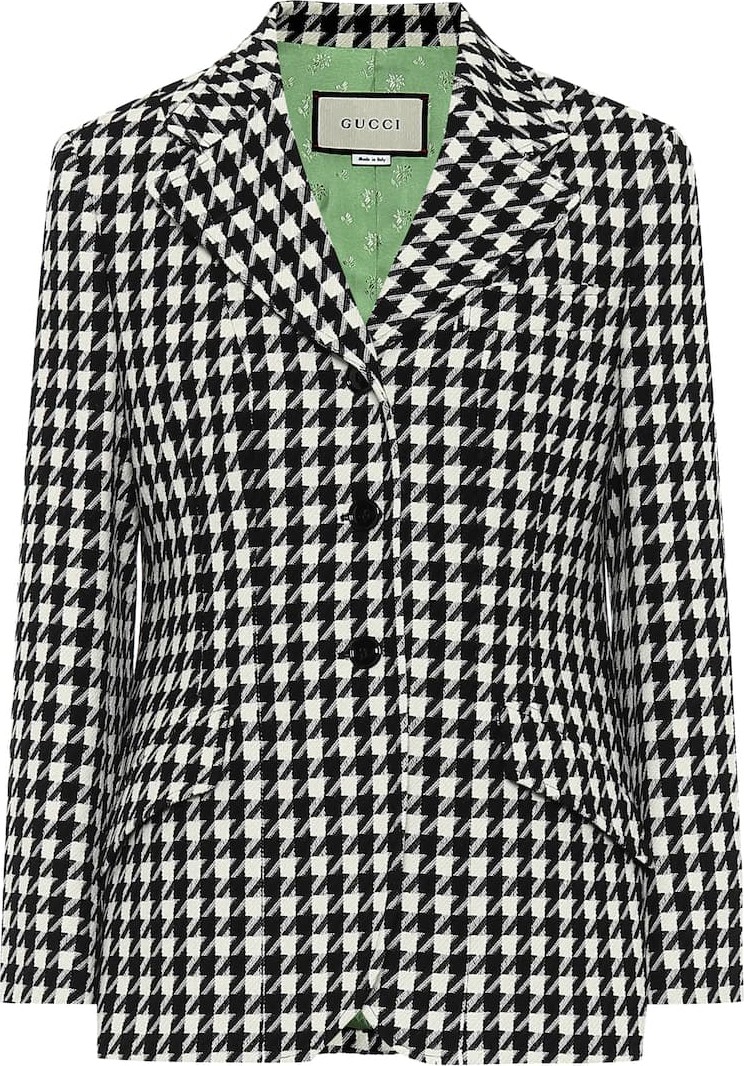 Gucci Wool and cotton houndstooth blazer