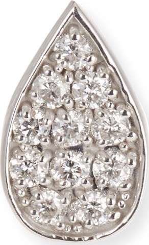 Sydney Evan 14k White Gold Diamond Paisley Petal Stud Earring (Single)