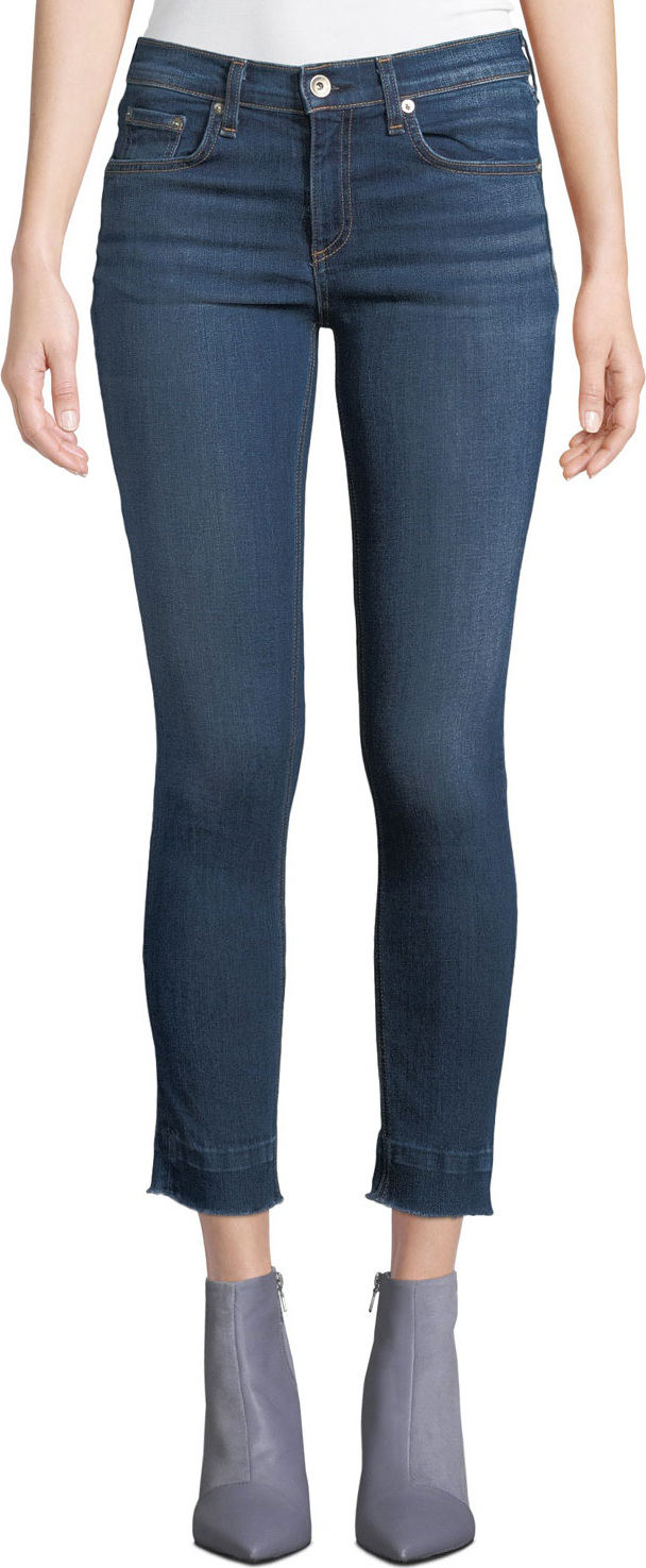 Rag & Bone Cropped Ankle Skinny Jeans with Released Hem