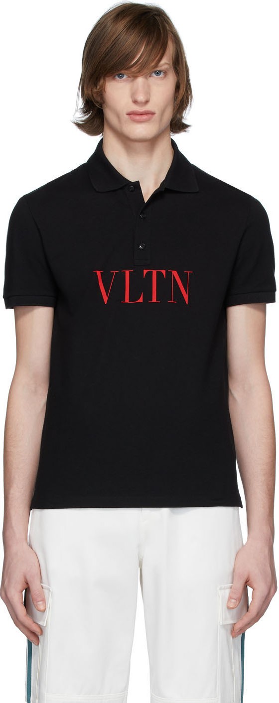 Valentino Black Logo Polo