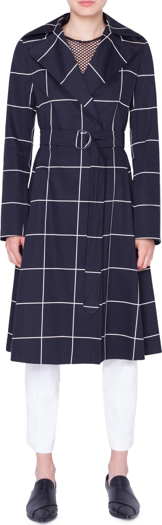 Akris Punto Grid Jacquard Trench Coat