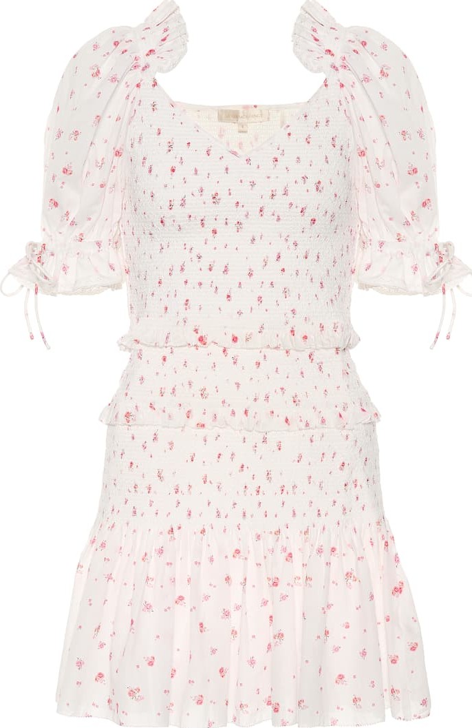 LOVESHACKFANCY Tina floral-printed cotton minidress