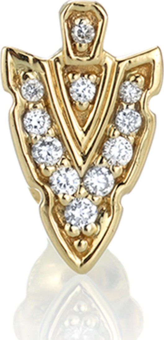 Sydney Evan 14k Tiny Diamond Arrowhead Stud Earring, Single
